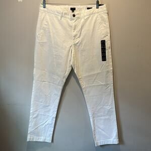 NWT J. Crew Men's 36x32 Straight-fit flex Phino Pant White H3186 Casual Office